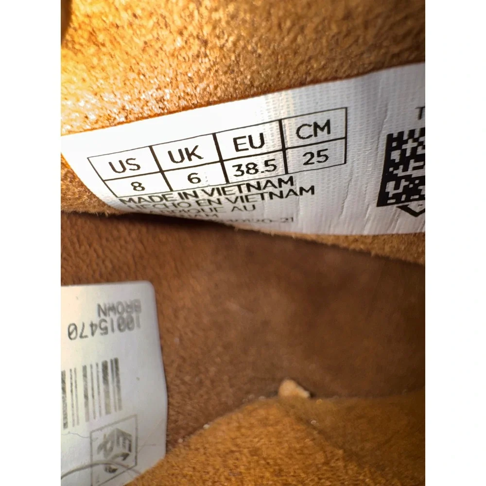 TOMS Monica Mule Espadrille Wedges Brown Suede Leopard Print Sandals Womens 8